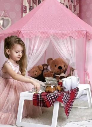 Детская игровая палатка шатер домик розовый замок дворец для девочек kruzzel 23869 польша