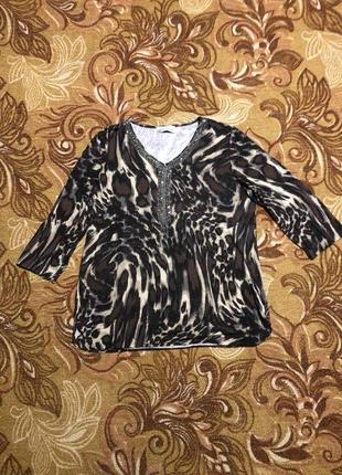 Легка блуза в леопардовий принт1 фото