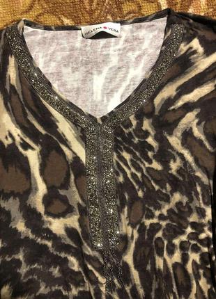 Легка блуза в леопардовий принт6 фото