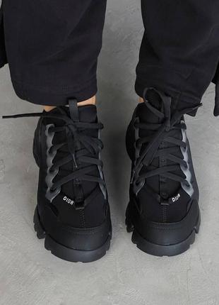 Крутейшие женские кроссовки в стиле dior d-connect black чёрные8 фото