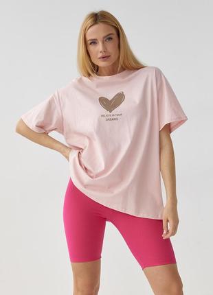 Женская oversize футболка с сердечком 🤍4 фото