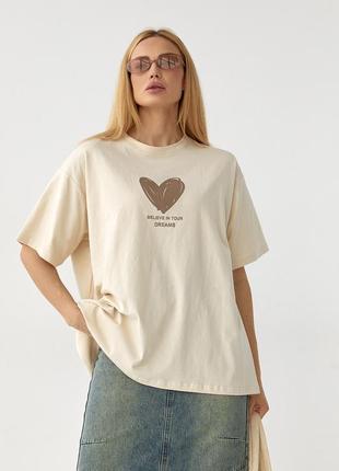 Женская oversize футболка с сердечком 🤍9 фото