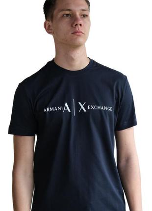 Футболка мужская armani exchange 7061 navy blue 3xl1 фото