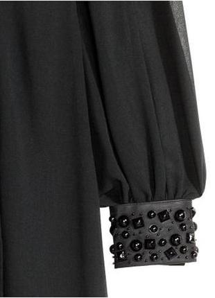 Платье новое вечернее шифоновое с бисером черное размер evr 34/382 фото
