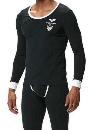 Термобелье мужское комплект addtexod стильный набор черного цвета натуральный хлопковый эластичный спортивный3 фото