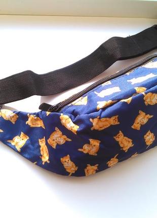 Є варіанти! крута бананка, барыжка, сумка на пояс, поясна сумка руді котики кіт