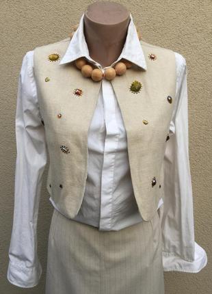 Винтаж,лен жилет,pinco pallino,stefano cavalleri