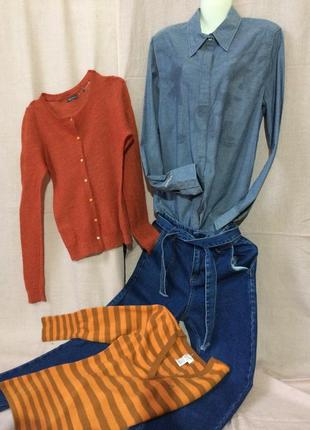 Женская джинсовая синяя рубашка из хлопка