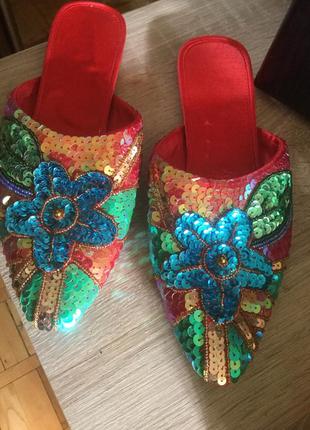 Нарядные тапочки, сабо, шлепки  женские на 37