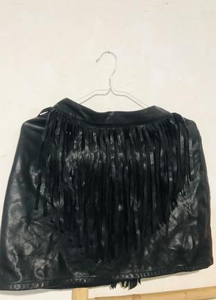H&m трендовая актуальная юбка с бахромой3 фото
