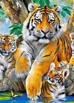 Пазлы castorland "семейство тигров" 120 элементов b-135172 фото