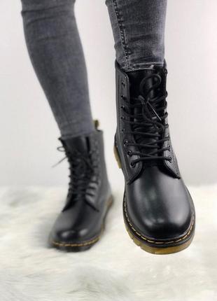 Женские зимние ботинки на меху dr martens eng 1460 black.2 фото
