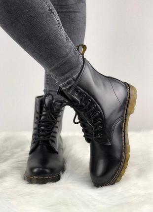 Женские зимние ботинки на меху dr martens eng 1460 black.3 фото