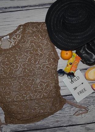 М - xxl фирменная сетка пляжная секси туника парео в дырочку паутина цветы