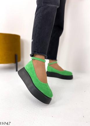 Туфельки на танкетке =netti=
цвет: green, натуральная замша3 фото