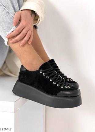 Кеды на повышенной подошве =na=
цвет: black, натуральная кожа/замша