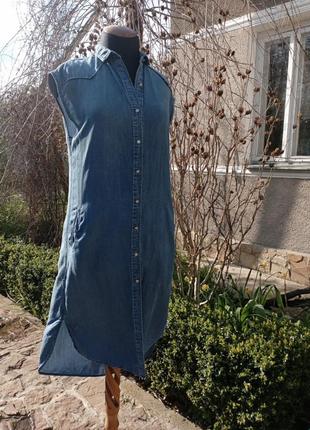 Джинсове довге  плаття- сорочка із ліоцелу від  mango