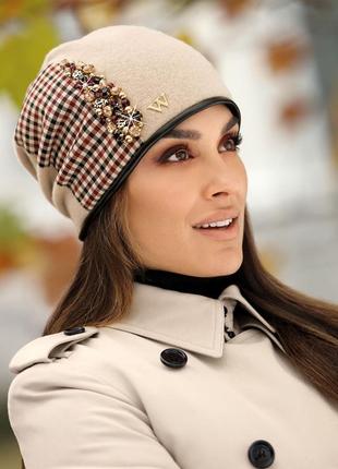 Жіноча шапка-бандана на флісі тане (tane) запорошена троянда