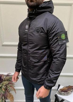 Крута вітровка stone island чорна, хакі, синя