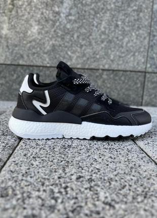 Мужские кроссовки adidas nite jogger black white 41-44-456 фото