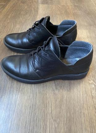 Туфли челси ботинки со шнурками черные кожаные3 фото