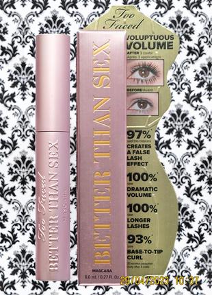 Полноразмерная 8 мл тушь для ресниц too faced better than sex mascara3 фото