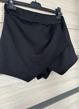 Класні шорти спідниця чорні на резинці boohoo7 фото