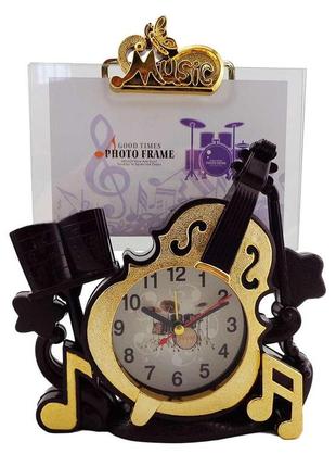 Фоторамка з годинником віолончель
