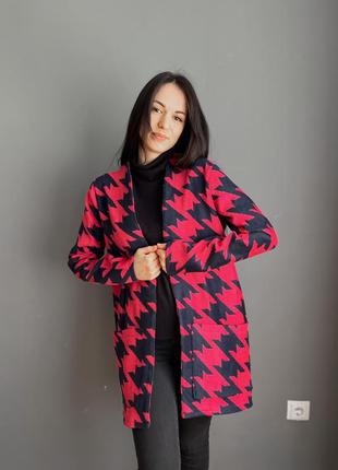 Кашемировый кардиган/ розовый/фуксия/марсала гуся лапка