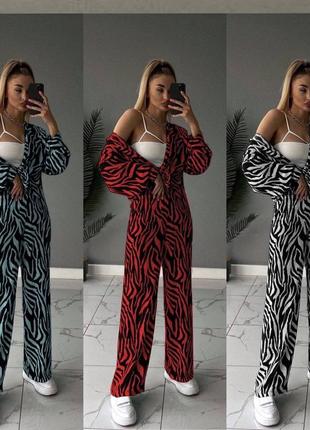 Костюм жіночий в принті кольорова зебра 🦓6 фото