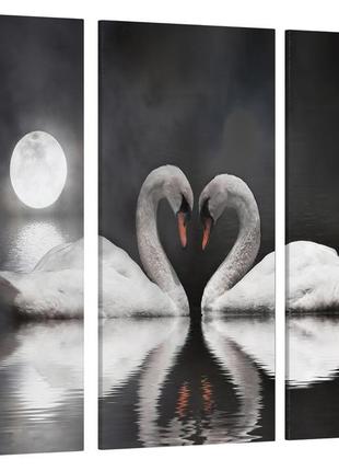 Модульная картина лебеди луна art-128_xxl 70х130 см melmil1 фото