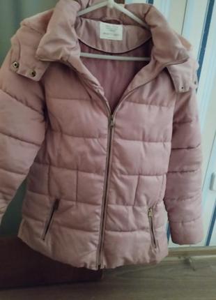 Фирменная брендовая куртка зимняя теплая утепленная на девочку zara