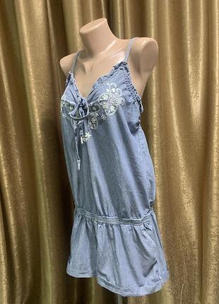 Лёгкий летний ромпер tommy hilfiger вышивка хлопок  размер m l