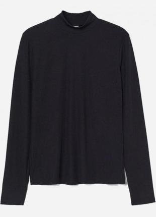 Базовый черный гольф водолазка в рубчик от h&m