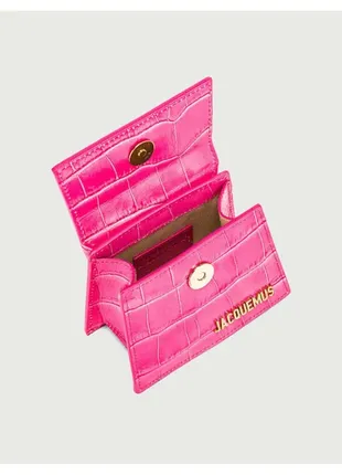 Сумка jacquemus le chiquito mini leather bag fuchsia однотонная фуксия кэжуал5 фото