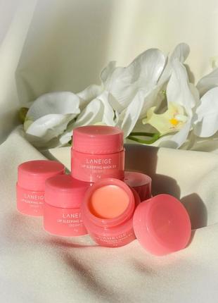 Laneige. нічна маска для губ+кісточка lip sleeping mask mini berry,3 гр