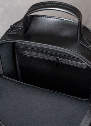 Кожаный рюкзак-сумка городской с ручкой классика2 фото