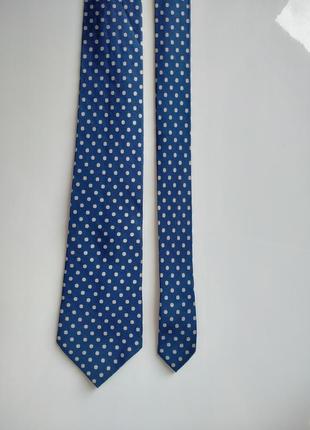 Краватка галстук adolfo dominguez синій в горошок2 фото
