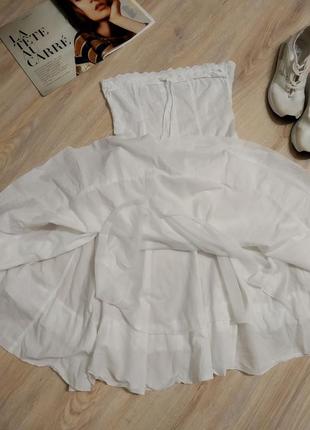 Белоснежный сарафан платье пышный хлопковый6 фото