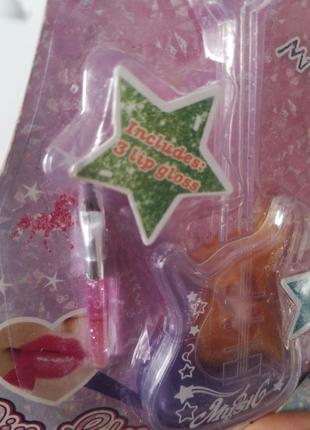Набор детский блеск для губ (3 блеска + кисточка) набор подарка для девочки magical unicorn6 фото