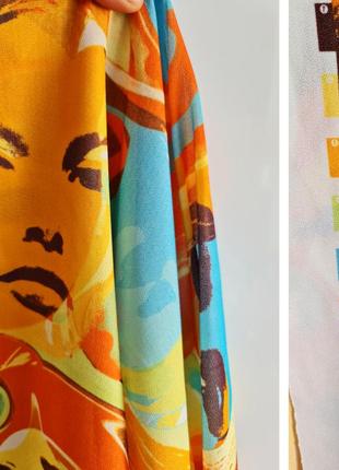 Роскошная ткань с принтом лиц разноцветная ткань летняя2 фото