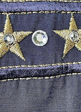 Вінтажна синя сорочка золотою вишивкою акцентними ґудзиками у морському стилі4 фото