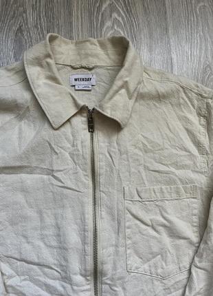 Weekday linen overshirt рубашка лляна сорочка оверсайз5 фото