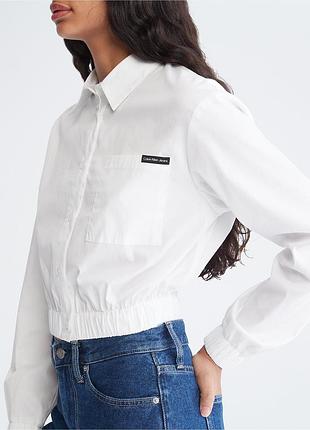 Укорочена біла сорочка від calvin klein