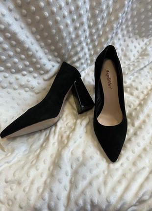 Женские черные замшевые туфли лодочки angelo vera3 фото