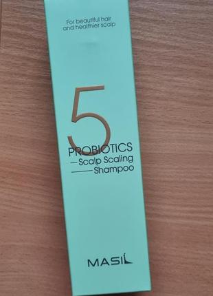 Шампунь для догляду за шкірою голови із пробіотиками masil 5 probiotics scalp scaling