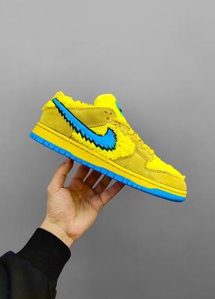 Неймовірні яскраві кросівки nike dunk sb x grateful dead bear yellow жовті 36-45 р