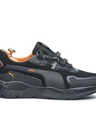 Кроссовки мужские кожаные puma st runner черные3 фото