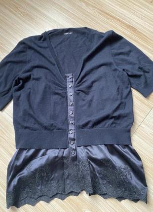 Топ блуза шерстяной кардиган с шелковой майкой marc cain блузка топ3 фото