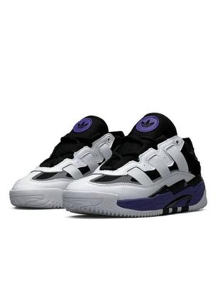 Кроссовки кроссы adidas originals niteball white black purple